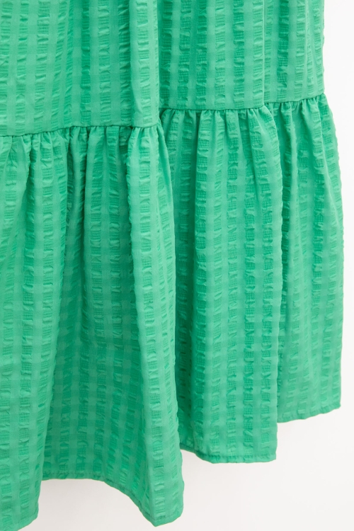 Yeşil Desenli Kız Çocuk Askılı Elbise 19146