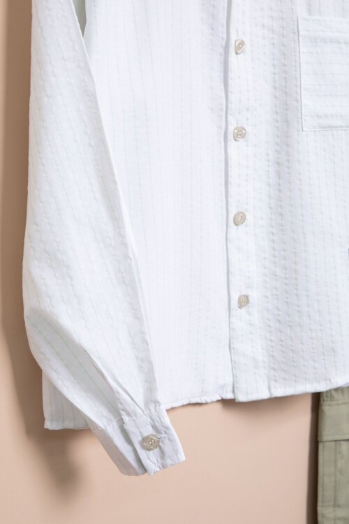 Beyaz Çizgili Gömlekli Paraşüt Pantolonlu Erkek Çocuk 2li Takım 23261