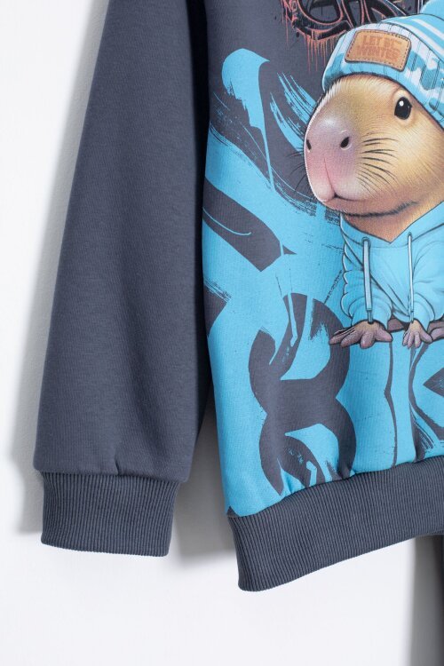 Füme Cool Fare Baskılı Şardonlu Erkek Çocuk Eşofman Takımı 23291