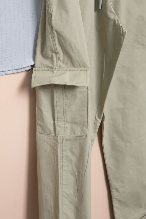 Gri Çizgili Gömlekli Paraşüt Pantolonlu Erkek Çocuk 2li Takım 23263