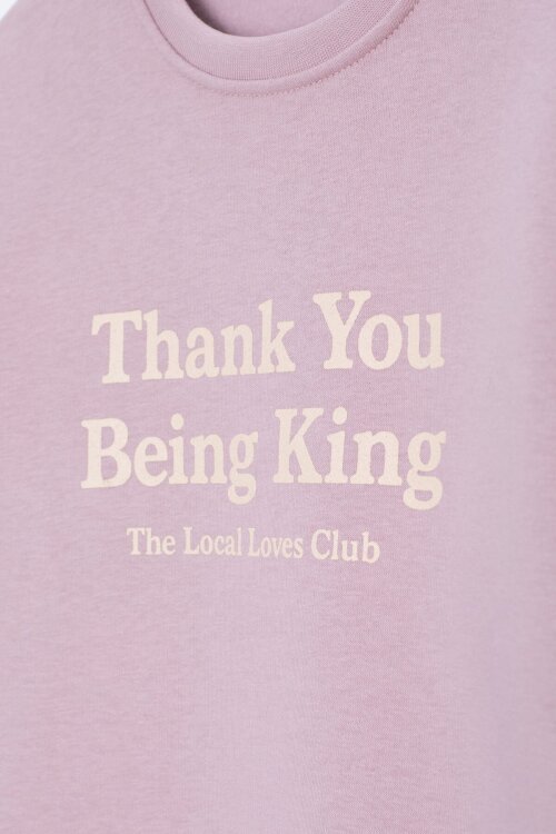 Gül Kurusu Yazı Baskılı Bisiklet Yaka Kız Çocuk Şardonlu Sweatshirt 23259