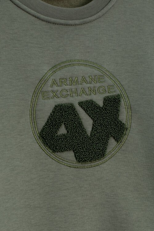 Haki Yazı Nakışlı Bisiklet Yaka Erkek Çocuk Şardonlu Sweatshirt 23248