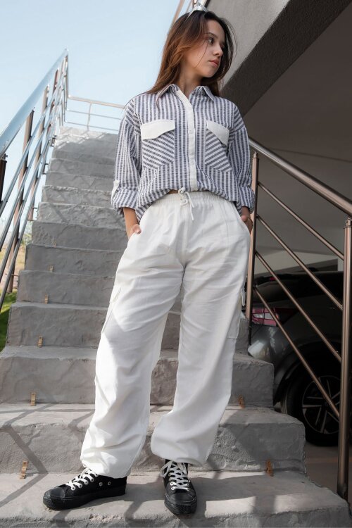 İndigo Kız Çocuk Kargo Cepli 2li Takım 20505