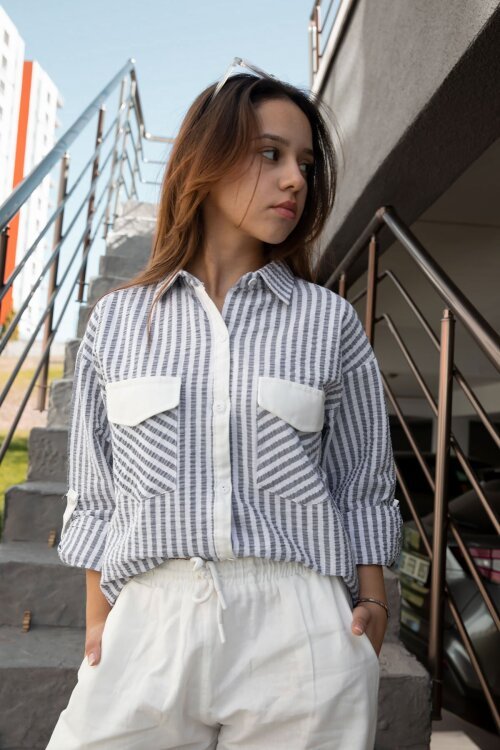 İndigo Kız Çocuk Kargo Cepli 2li Takım 20505