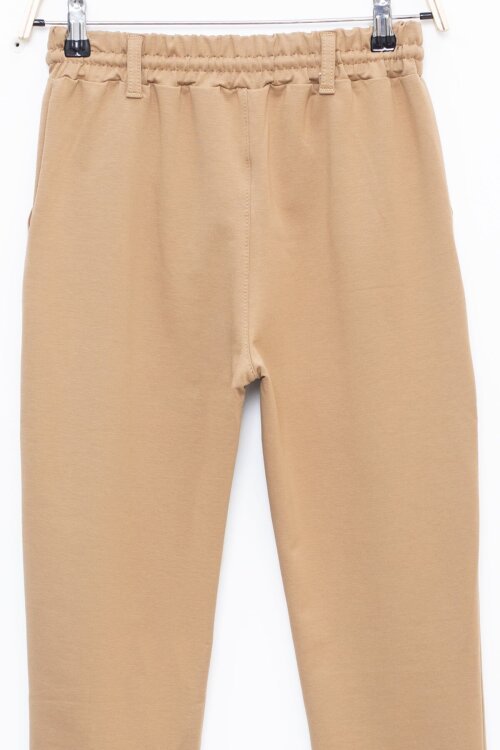 Kahverengi Duble Paça Beli Bağcıklı Erkek Çocuk Kumaş Pantolon  22679