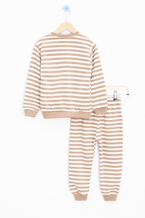 Kahverengi Erkek Çocuk Şardonlu Ayıcık Nakışlı 2li Takım 22702