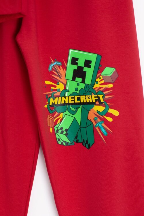 Kırmızı Erkek Çocuk Karakter Baskılı Bisiklet Yaka Eşofman Takımı 23268