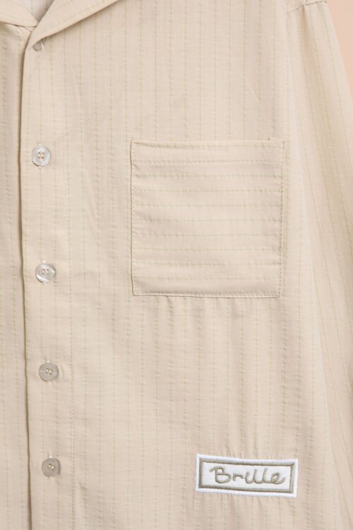 Krem Çizgili Gömlekli Paraşüt Pantolonlu Erkek Çocuk 2li Takım 23262