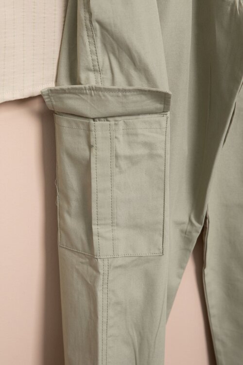 Krem Çizgili Gömlekli Paraşüt Pantolonlu Erkek Çocuk 2li Takım 23262