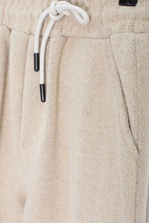 Krem Kadife Pantolonlu Fermuarlı Yaka Şardonlu Erkek Çocuk Takım 23242