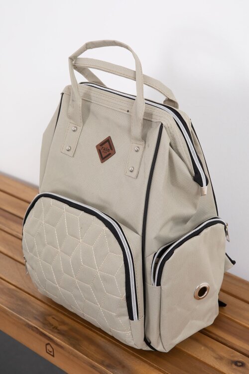 Krem Kapitoneli Çok Fonksiyonlu Anne Bebek Bakım Çantası 19725