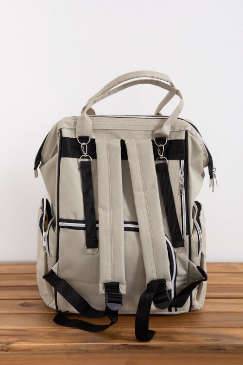 Krem Kapitoneli Çok Fonksiyonlu Anne Bebek Bakım Çantası 19725