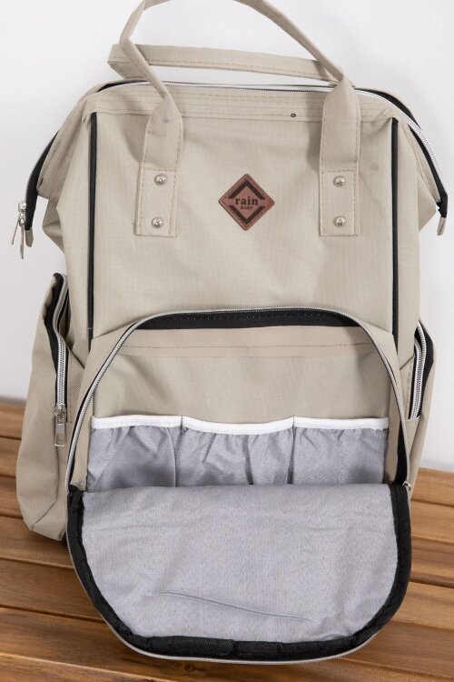 Krem Kapitoneli Çok Fonksiyonlu Anne Bebek Bakım Çantası 19725