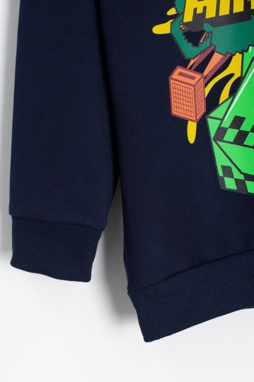 Lacivert Erkek Çocuk Karakter Baskılı Bisiklet Yaka Eşofman Takımı 23267