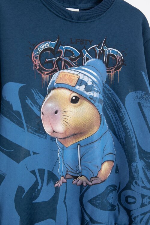 Mavi Cool Fare Baskılı Şardonlu Erkek Çocuk Eşofman Takımı 23300