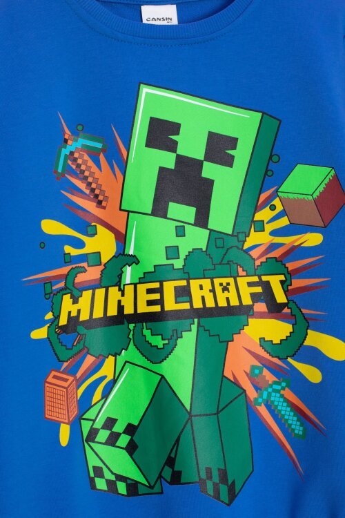 Mavi Erkek Çocuk Karakter Baskılı Bisiklet Yaka Eşofman Takımı 23264