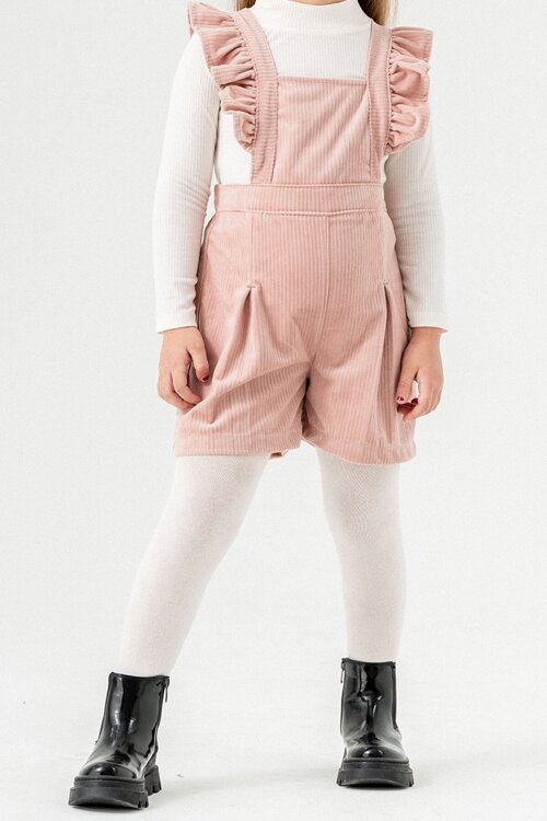 Pembe Kız Çocuk Kadife Fitilli Salopet 22688