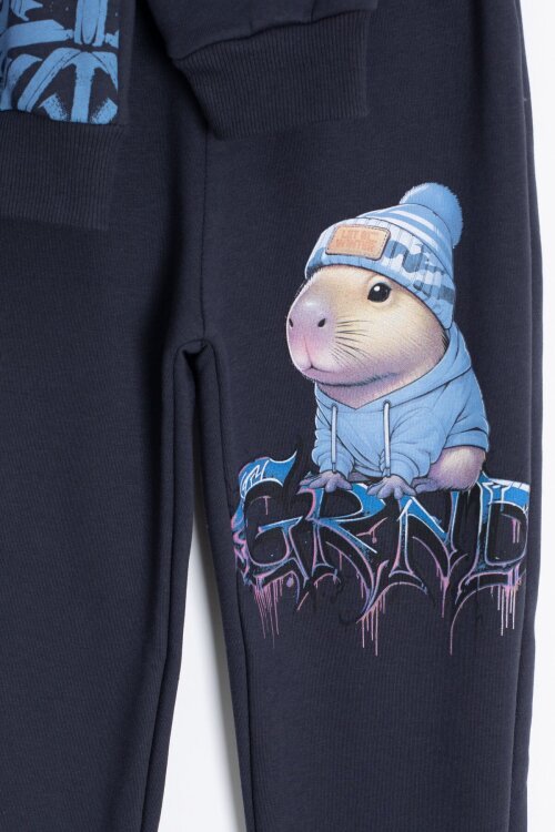 Antrasit Cool Fare Baskılı Şardonlu Erkek Çocuk Eşofman Takımı 23292