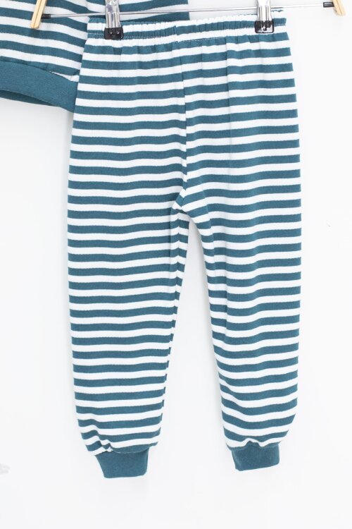 Turkuaz Erkek Çocuk Yazı Nakışlı Şardonlu 2li takım 22707