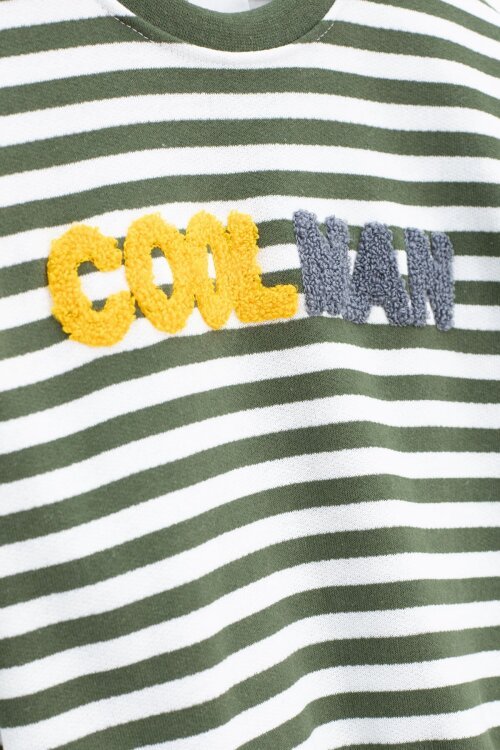 Yeşil Erkek Çocuk Yazı Nakışlı Şardonlu 2li takım 22704