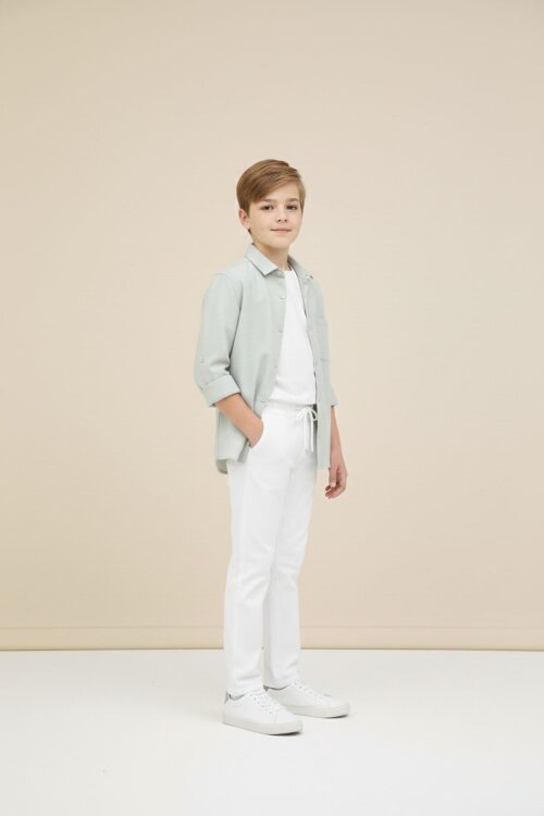 Bej Erkek Çocuk Gömlek Pantolonlu 2li Takım 20432