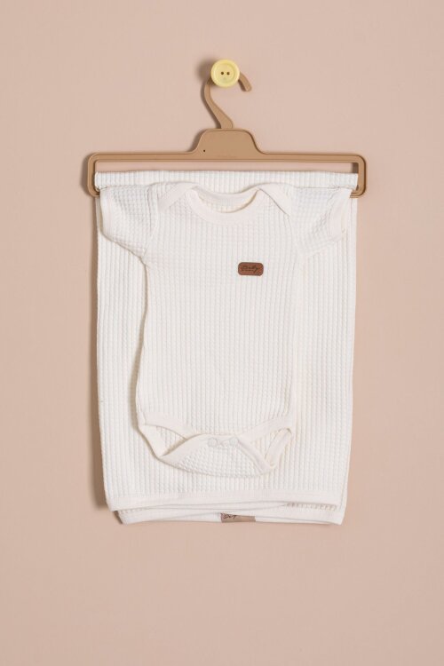 Bej Petekli  7li  Bebek Hastane Çıkışı Seti Unisex 23335