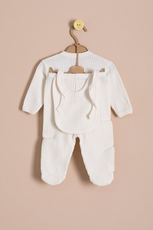 Bej Petekli  7li  Bebek Hastane Çıkışı Seti Unisex 23335