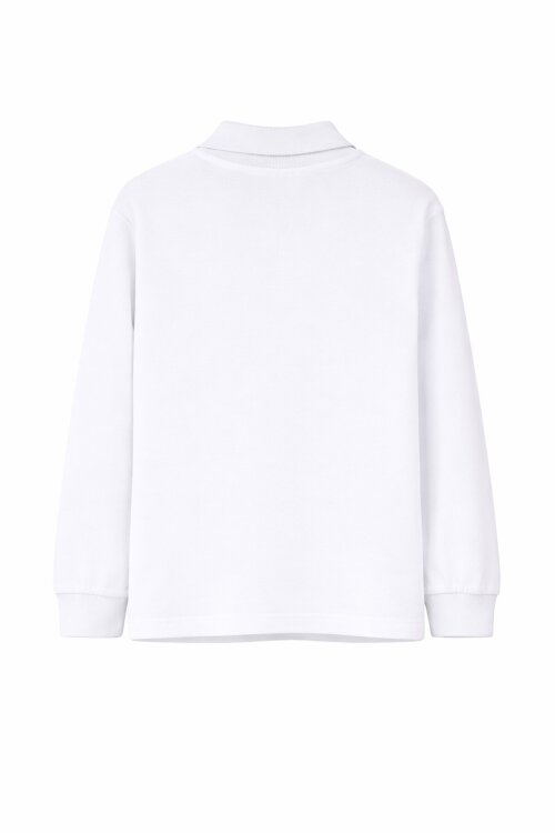 Beyaz Kısa Kol Polo Yaka Basic Kız Çocuk Okul Tişört 19455