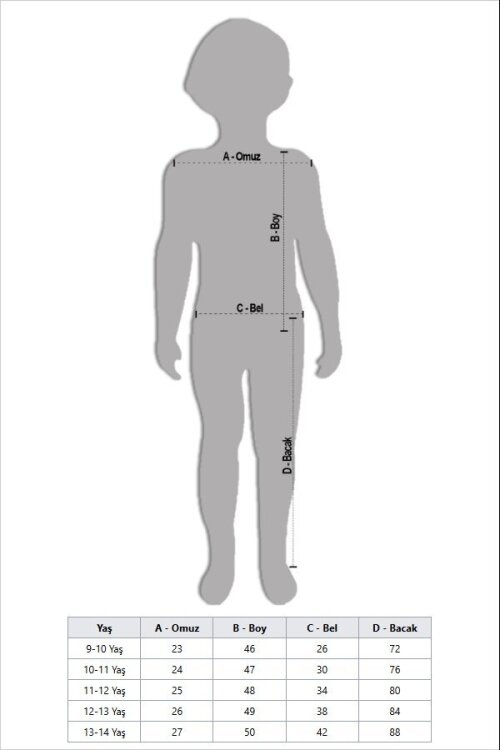 Beyaz Şeritli Balon Etekli Uzun Kol Badili 2li Kız Çocuk Takım 23464