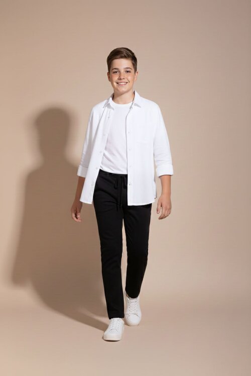 Ekru Erkek Çocuk Gömlek Pantolonlu 2li Takım 20433