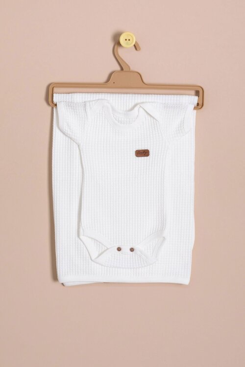 Ekru Petekli  7li Bebek Hastane Çıkışı Seti Unisex 23334