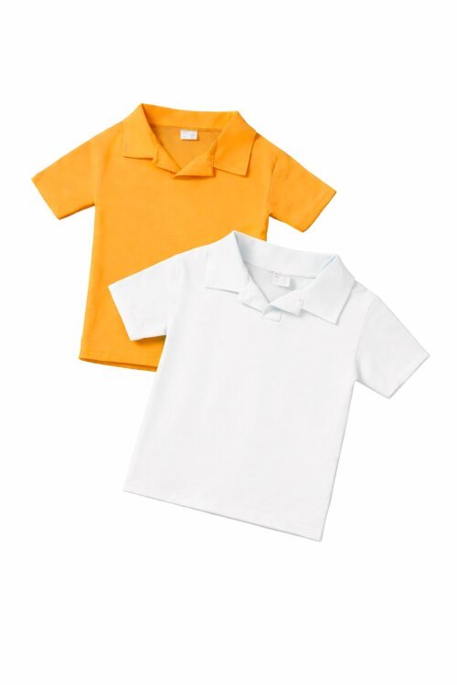 Erkek Bebek Polo Yaka 2li Kısa Kol Tişört