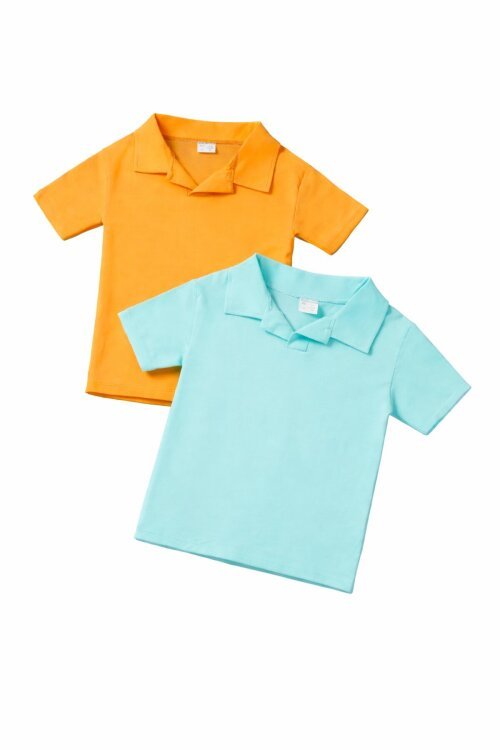 Erkek Bebek Polo Yaka 2li Kısa Kol Tişört