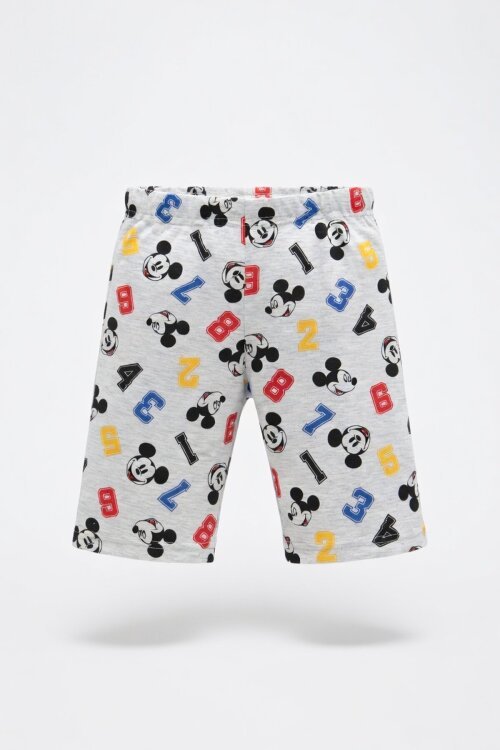 Erkek Çocuk Gri Fare Baskı 2-8 Yaş Kapri 5029