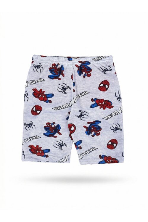 Erkek Çocuk Gri Örümcek Baskı 2-8 Yaş Kapri 4819