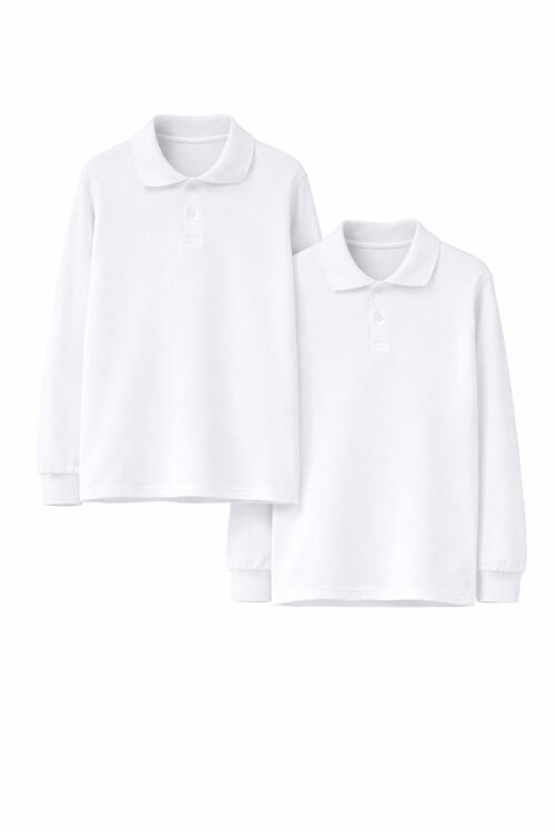 Erkek Çocuk Polo Yaka Uzun Kollu 2li Okul Tişörtü 22714
