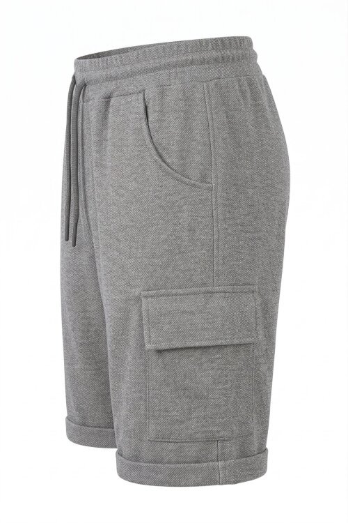 Füme Tek Kargo Cepli Erkek Çocuk Düz Şort 18809