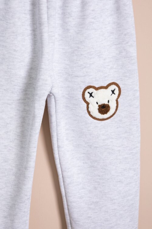 Gri Ayıcık Nakışlı Şardonlu Erkek Çocuk Takım 23337