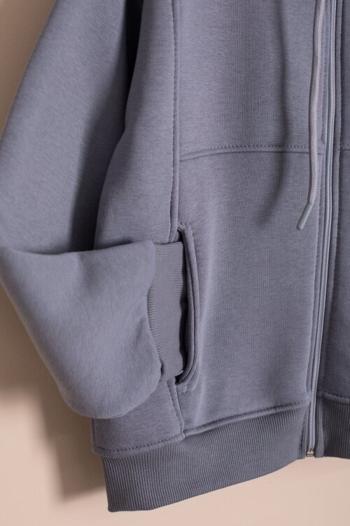 Gri Kız Çocuk Şardonlu Kapüşonlu Hırka 23330