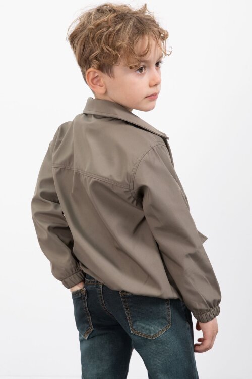 Haki Çıtçıt Cepli Ceketli Jean Pantolonlu Erkek Çocuk 3lü Takım 23385