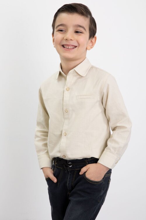 Haki Şişme Yelekli Gömlekli Erkek Çocuk 3lü Pantolonlu Takım 23474