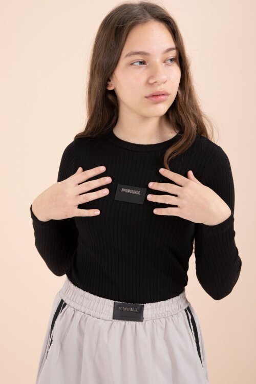 Kahverengi Şeritli Balon Etekli Uzun Kol Badili 2li Kız Çocuk Takım 23466