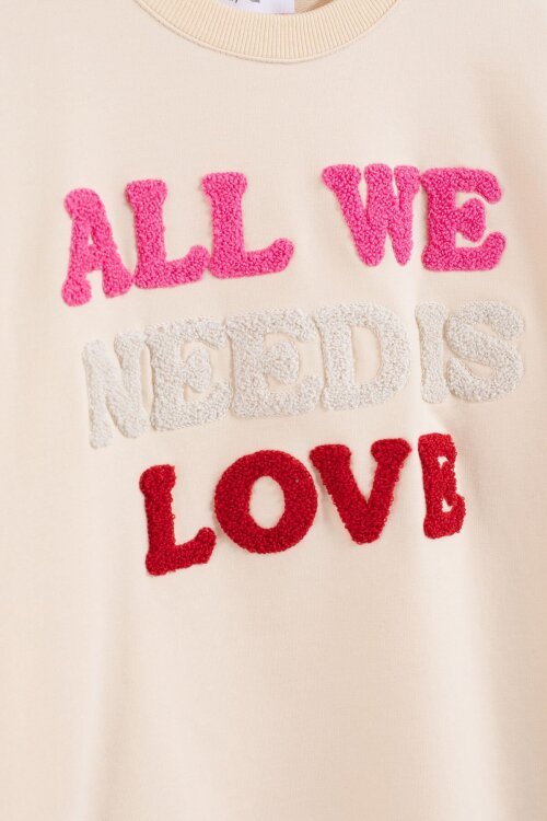 Krem Love Nakışlı Kız Çocuk Eşofman Takımı 23393