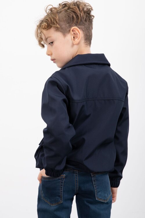 Lacivert Çıtçıt Cepli Ceketli Jean Pantolonlu Erkek Çocuk 3lü Takım 23383