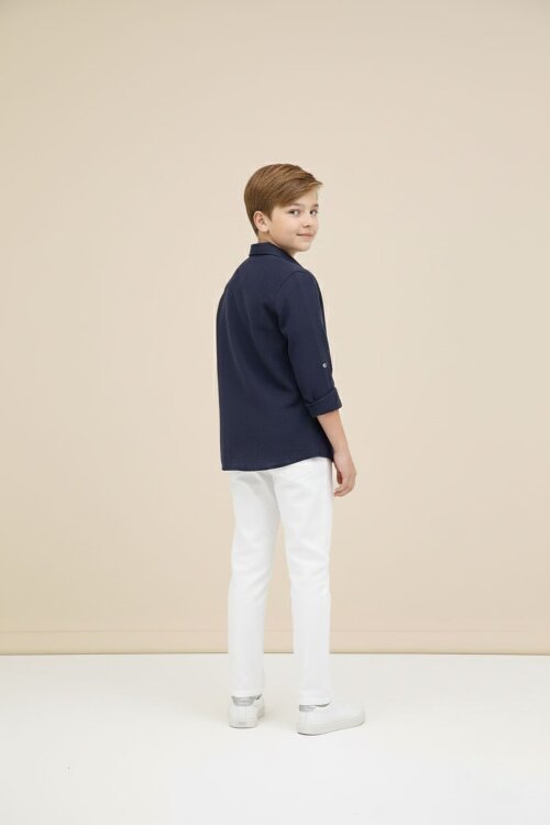 Lacivert Erkek Çocuk Gömlek Pantolonlu 2li Takım 20435