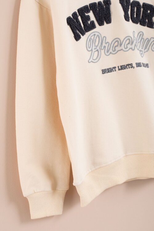 Mavi New York Yazılı Erkek Çocuk Bisiklet Yaka Eşofman Takımı 23394