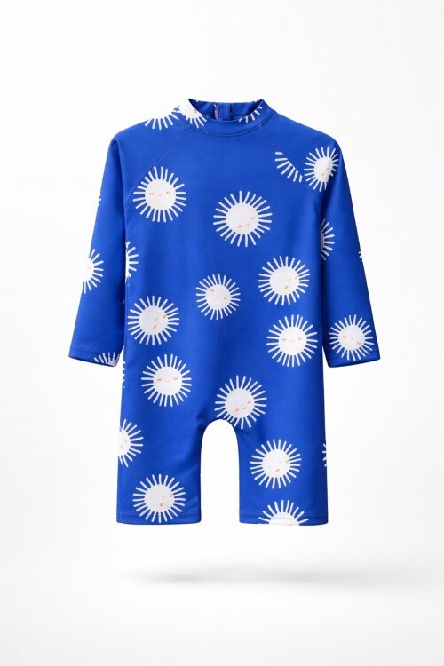 Mavi Sevimli Güneş Baskılı Erkek Çocuk Mayo 19001