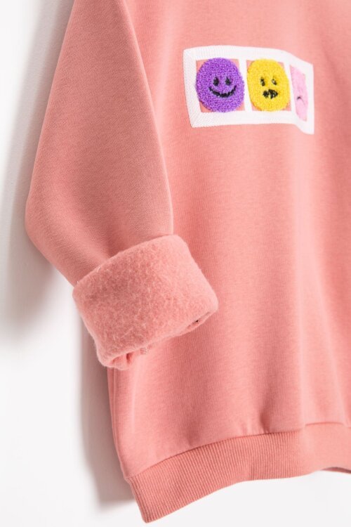 Somon Gülenyüz Nakışlı Şardonlu Kız Çocuk Eşofman Takımı 23360