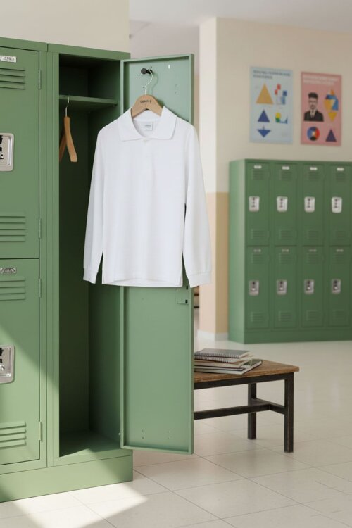 Unisex Uzun Kollu Polo Yaka Lakos T-shirt 14573