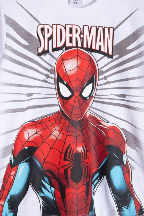 Beyaz Örümcek Adam Temalı Tişörtlü Şortlu Erkek Çocuk 2li Takım  23982